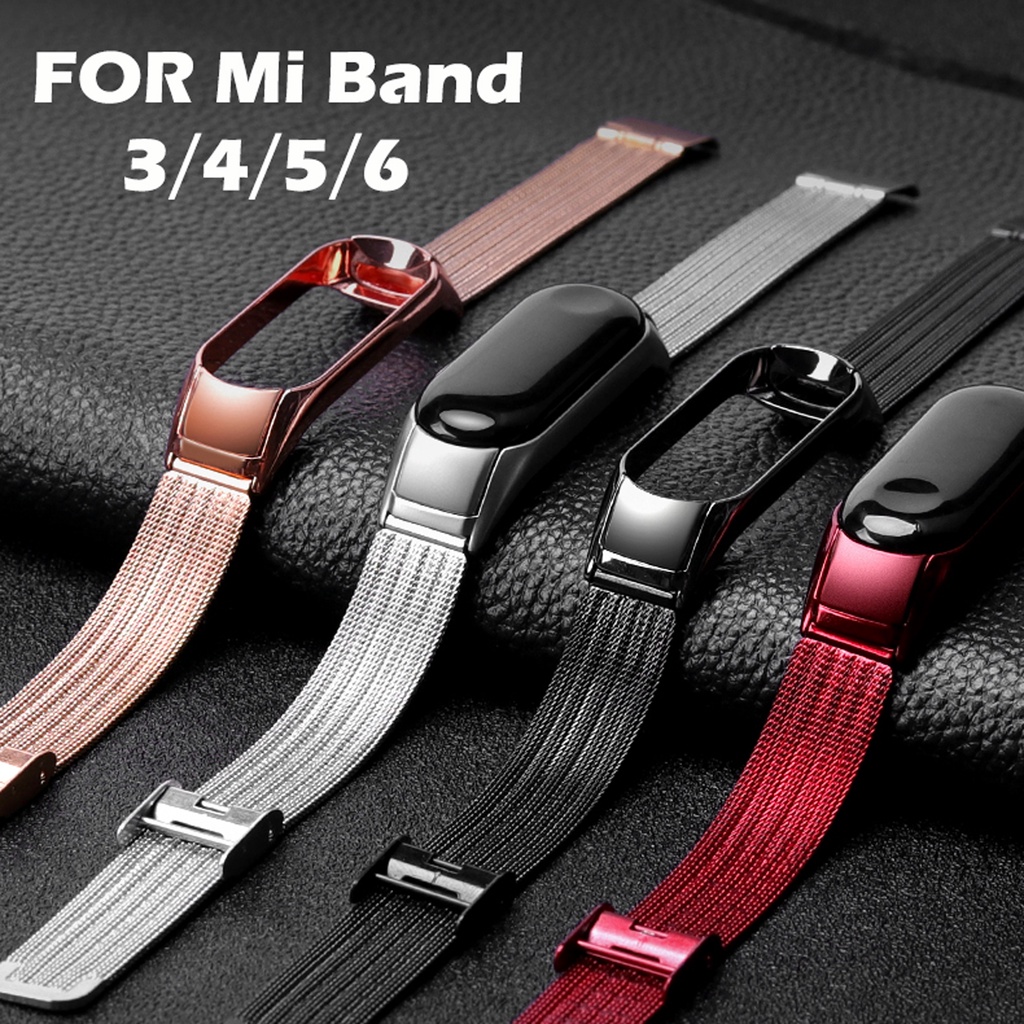Dây Đeo Inox Cho Đồng Hồ Thông Minh Xiaomi Mi Band 7 Mi Band 3 4 5 6