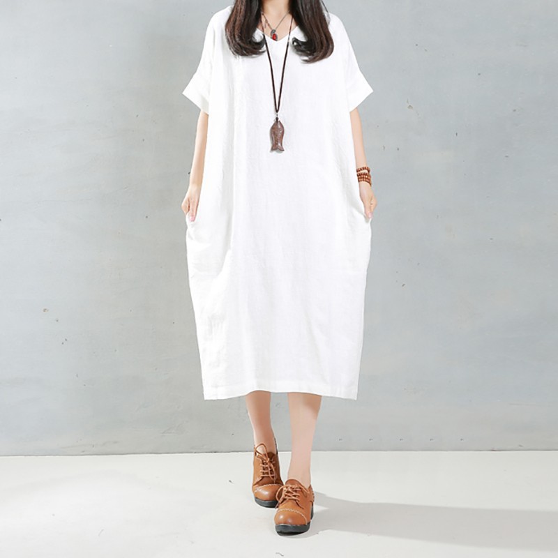 Đầm nữ sơ mi dáng dài thiết kế màu trơn thời trang cho nữ | BigBuy360 - bigbuy360.vn