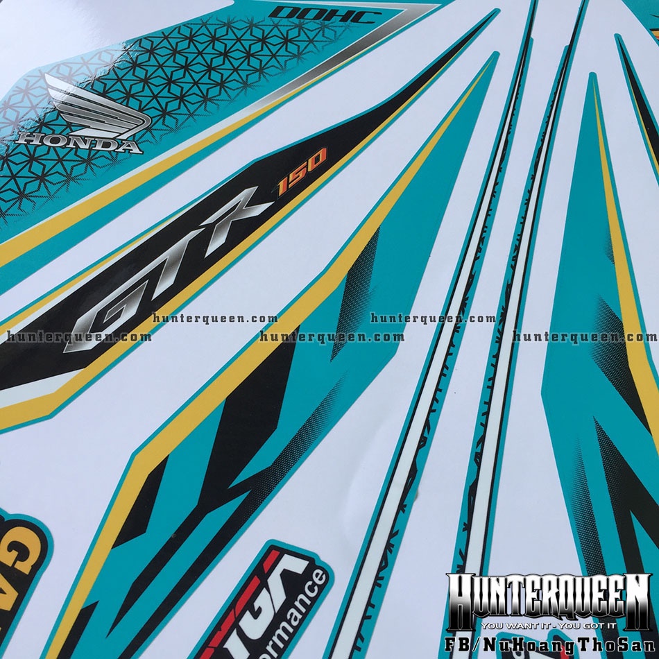 Tem rời xe Winner GTR xanh ngọc. Chất lượng cao, bền đẹp. Decal chế theo yêu cầu