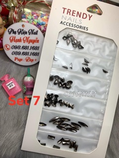 Set Đá Khối Chân Bằng Trang trí móng nails