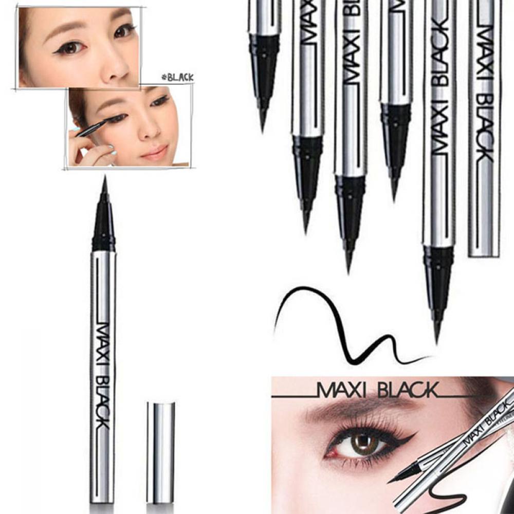 1 Bút Kẻ Mắt Dạng Lỏng Màu Đen Chuyên Nghiệp Chống Nước Mau Khô Lâu Trôi Cho Nữ