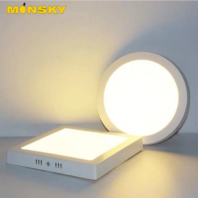 Đèn ốp trần nổi MONSKY 12W Tròn Vuông màu ánh sáng trắng