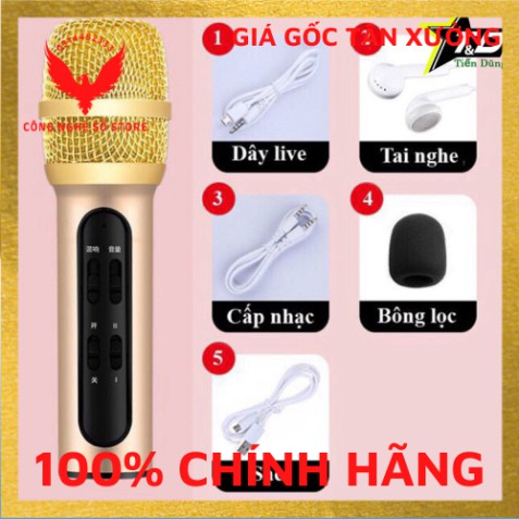 (Hàng có sẵn) Bộ Micro C11 Live Stream, Hát Karaoke Chuyên Nghiệp Mới, Đầy Đủ Phụ Kiện Tai Nghe, Cáp Sạc, Dây LiveStream