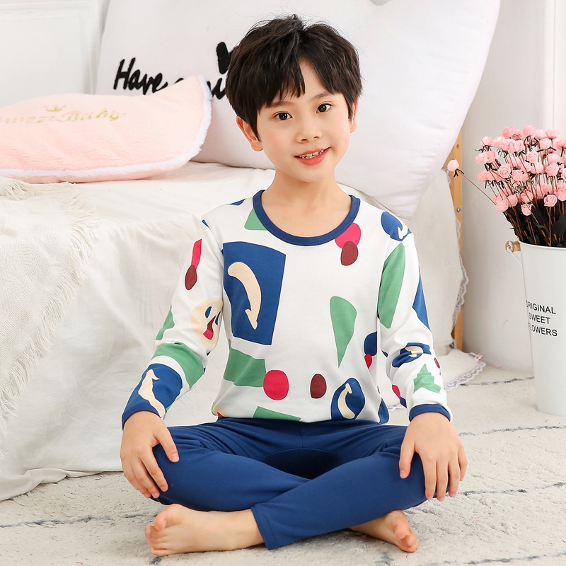 Bộ quần áo tay dài 90-160CM chất liệu cotton giữ nhiệt thời trang thu đông dành cho bé