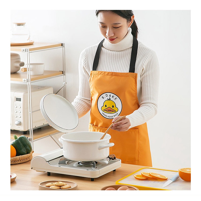 Tạp Dề Nấu Ăn Dày Dặn Chống Thấm Nước Và Dầu Hình Vịt Vàng Mới Dành Cho Nhà Bếp