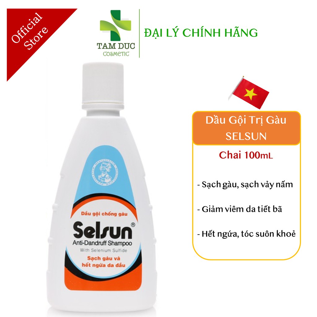 DẦU GỘI SELSUN [Chai 100ml] - Dầu gội trị gàu Selsun Anti-Dandruff Shampoo 1%