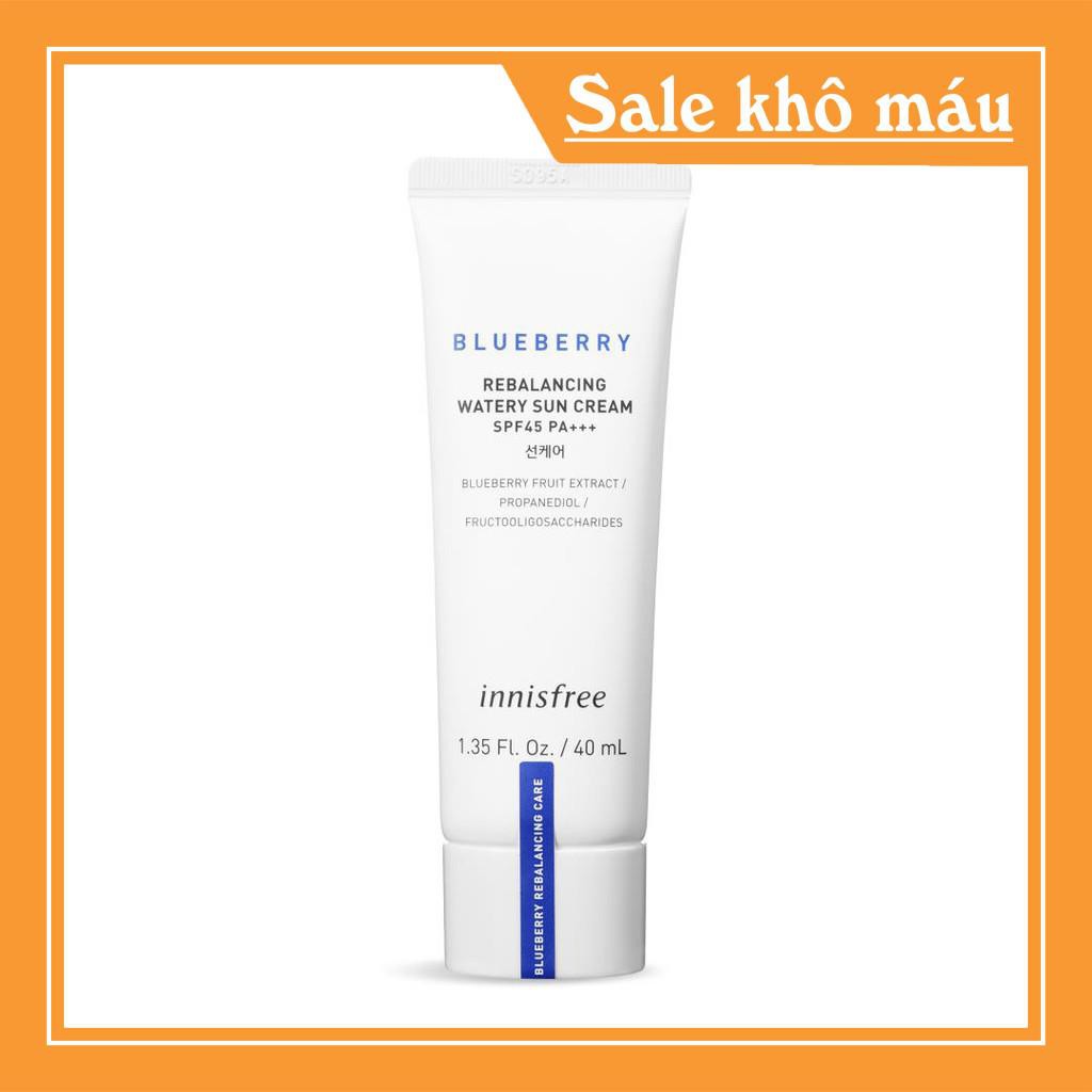 Kem chống nắng vật lý innisfree Blueberry Rebalancing Watery Sun Cream Spf45 Pa+++ 40ml