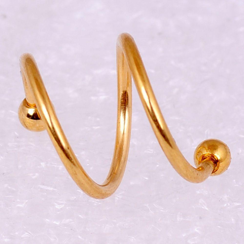 Set 2 Khuyên Mũi Thép Không Gỉ Hình Xoắn Ốc Thời Trang