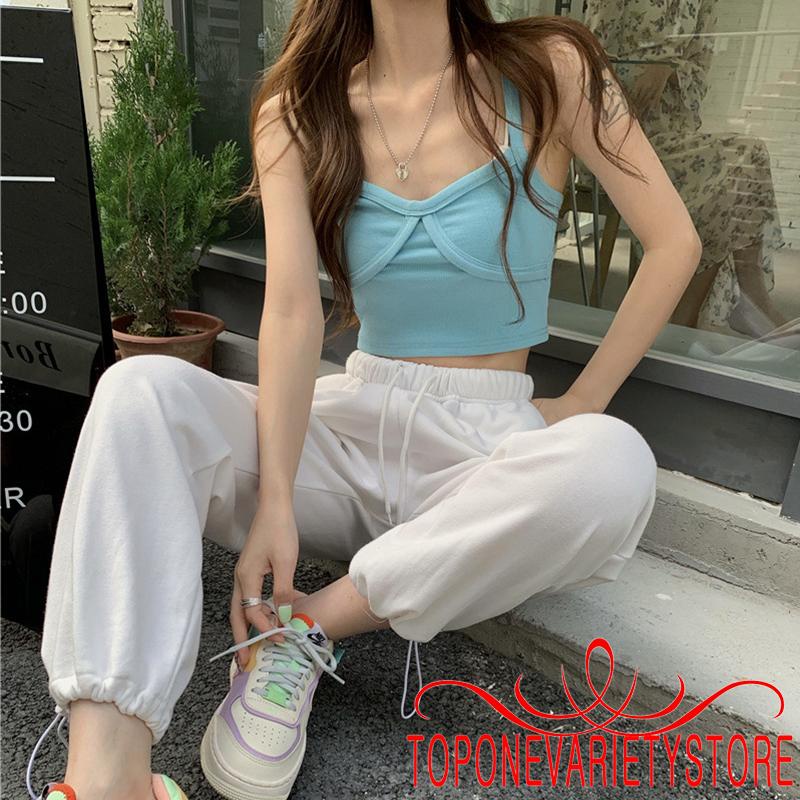 Áo Lửng Không Tay Cổ Chữ V Màu Trơn / Trắng / Đen / Vàng Cho Nữ | BigBuy360 - bigbuy360.vn