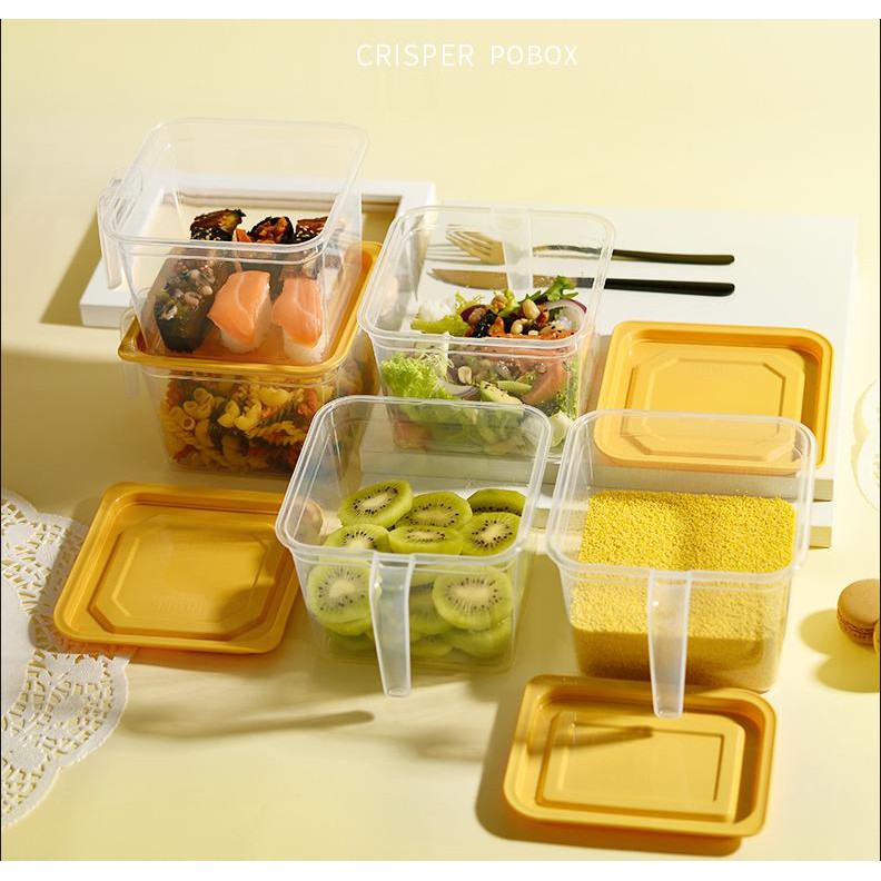 ✅HÌNH THẬT ( 1,4Lit) Combo 10 Hộp Bảo Quản Thực Phẩm Trong Tủ Lạnh Có Nắp Đậy, Tay Cầm Tiện Lợi 150*150*105mm | BigBuy360 - bigbuy360.vn