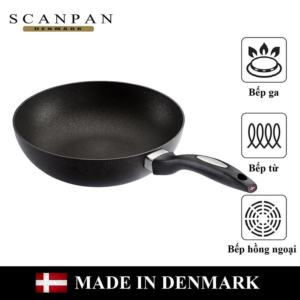 Chảo chống dính Scanpan IQ 24cm 64352404 đáy từ, sản xuất tại Đan Mạch, bảo hành lớp chống dính 3 năm