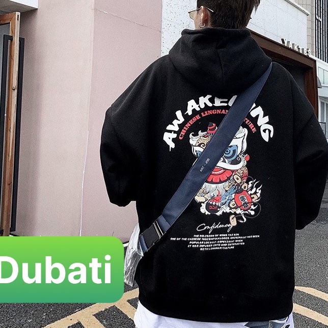 ÁO KHOÁC NỈ- ÁO KHOÁC HOODIE NAM NỮ HÌNH KÌ LÂN SÀNH ĐIỆU CÓ NÓN HÀN QUỐC- DUBATI FASHION