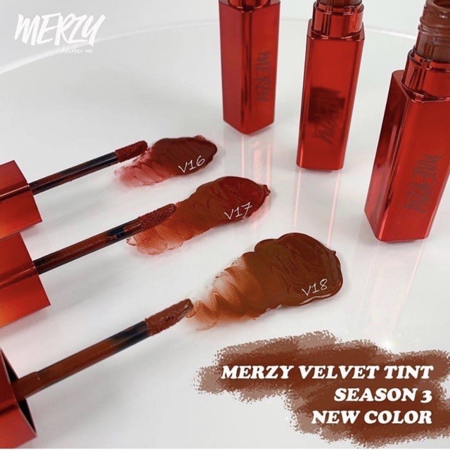 ( Sẵn - Version 3 ) Son kem Merzy Velvet Tint Ver 3 Vỏ Đỏ / Vỏ Xanh/ Vỏ Vàng V13 - V22 | Heritage | Thế Giới Skin Care