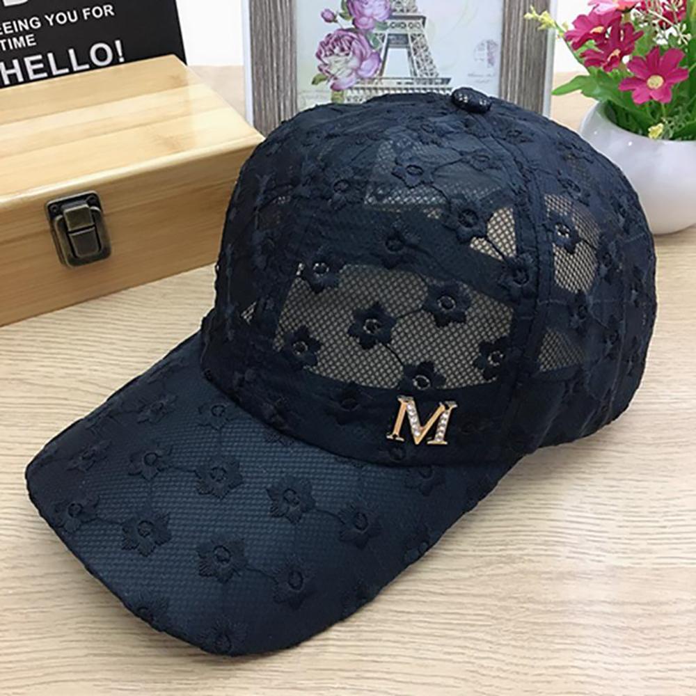 Mũ Lưỡi Trai Phối Lưới Thêu Hoa Phong Cách Hiphop