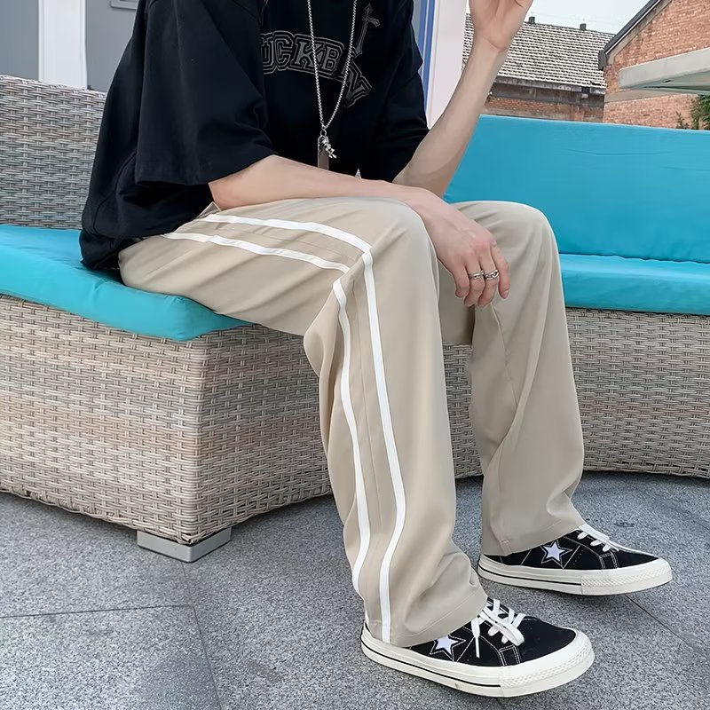 Quần Dài Dáng Rộng Lưng Thun Co Giãn Thoải Mái Phong Cách Hip Hop Đường Phố Nhật Bản Cho Nam Cỡ Lớn M-3XL