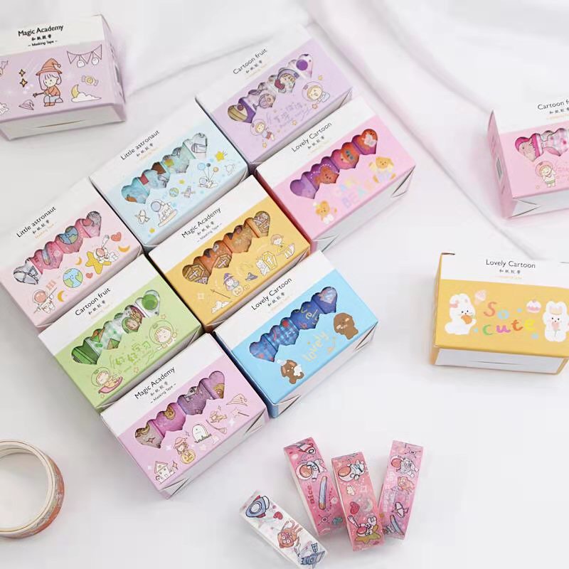 Washi tape trang trí sổ còng, sổ Bullet Journal │ 4 màu giấy thường │ 1 cuộn 0.9cm x 3m │ Xem thêm ở phần MÔ TẢ SẢN PHẨM