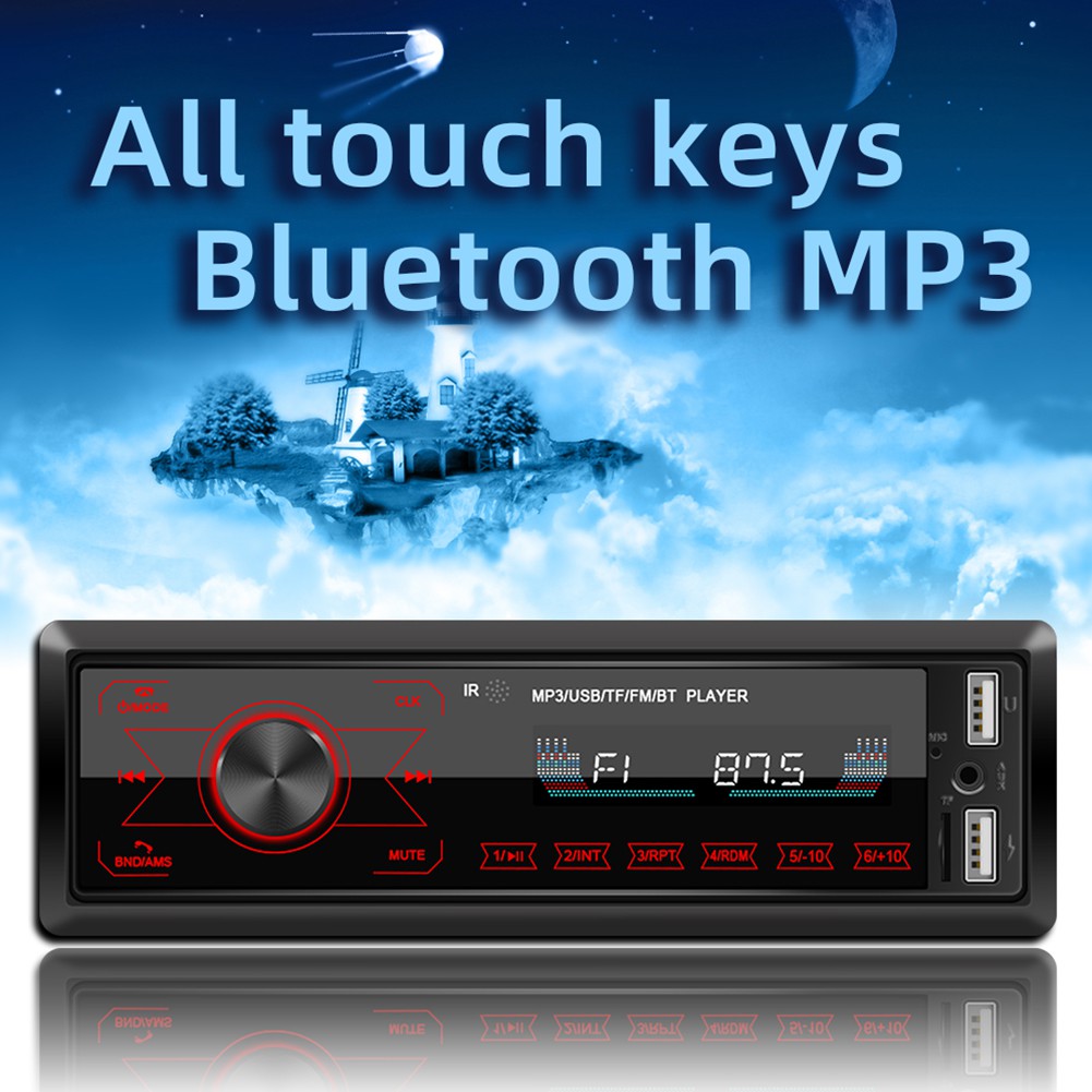 Đầu Mp3 Radio Am Fm Bluetooth Cảm Ứng 1 Din Cho Xe Hơi