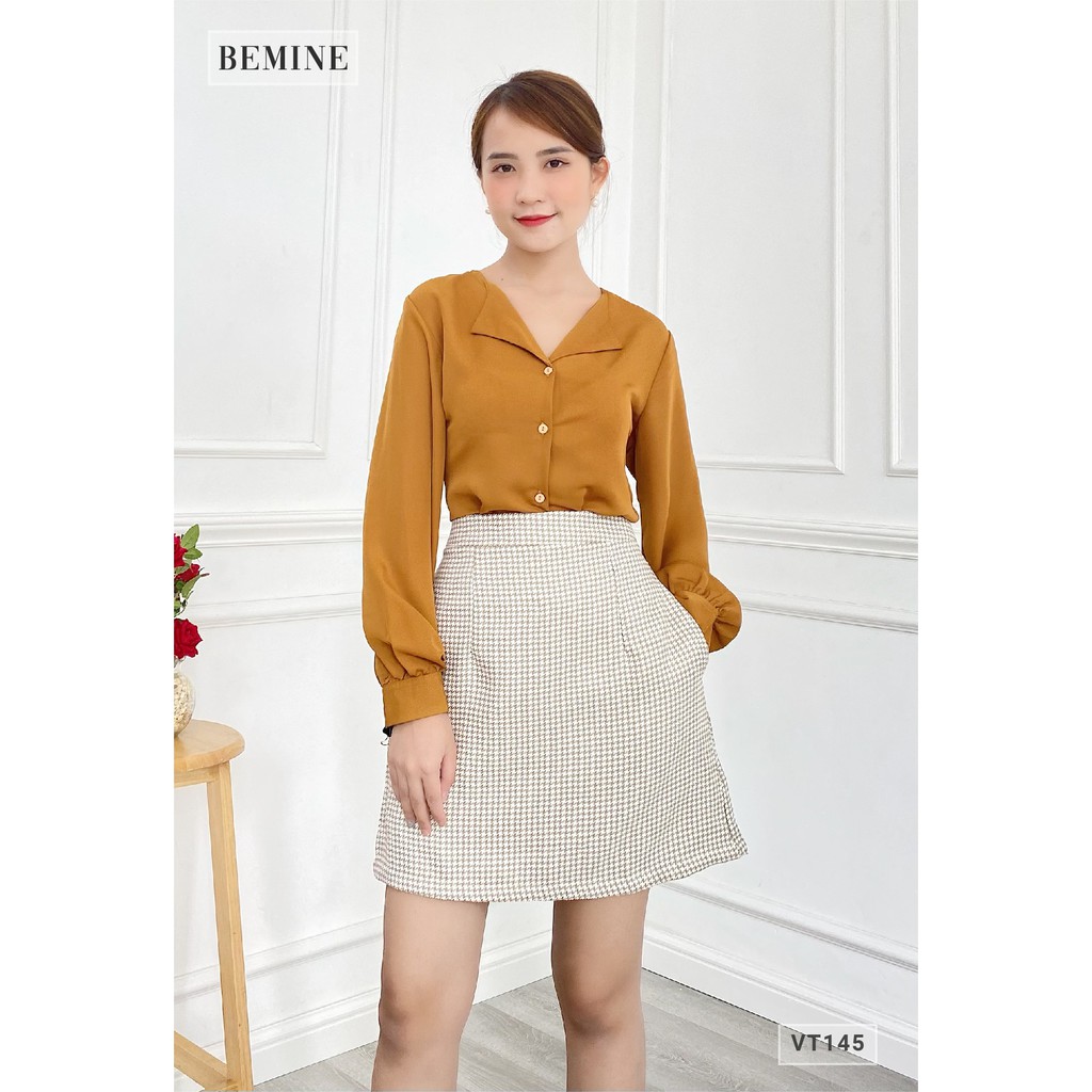 Chân váy chữ A họa tiết ziczac BEMINE VT145NAU | BigBuy360 - bigbuy360.vn