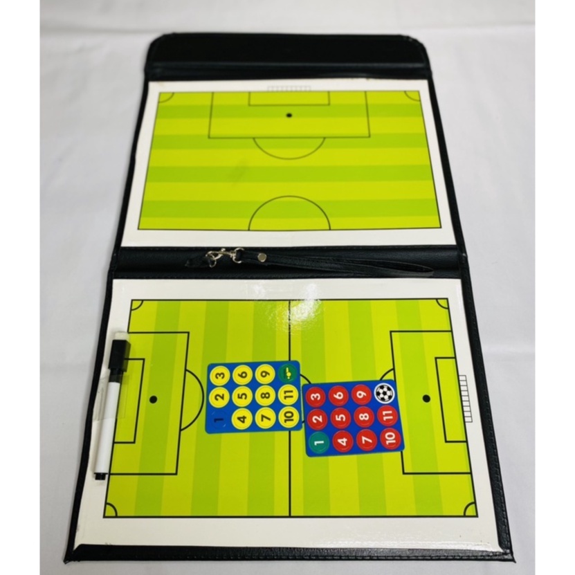 BẢNG SA BÀN CHIẾN THUẬT BÓNG ĐÁ CẦM TAY GỒM BÚT DẠ VÀ CÁC QUÂN CÓ TỪ TÍNH, CHẤT LIỆU CAO CẤP BỌC DA SANG TRỌNG