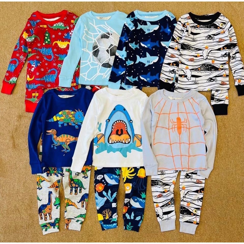 Set 2 bộ thun cotton HM dư xịn bé trai