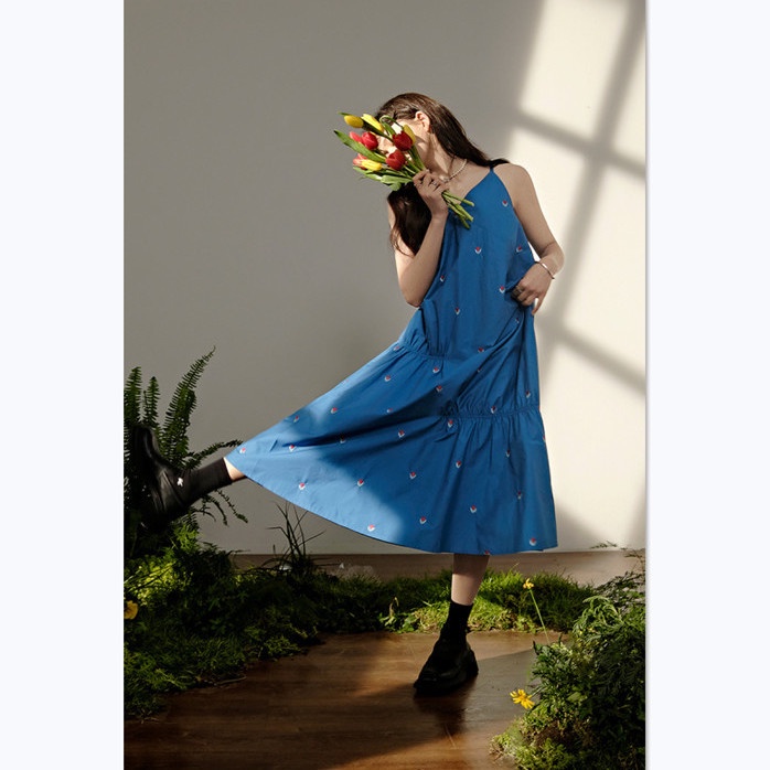 Set Đầm Hai Dây Và Áo Khoác Ngoài Chất Liệu chiffon Phong Cách Hàn Quốc Thời Trang Cho Nữ