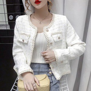 (Hàng Đẹp CC)Ảnh thật 4 hình cuối-2W25.Áo khoác Tweed dáng ngắn phong cách Hàn Quốc