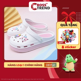  Dép cross Dép crocs nữ sục Y Tá 100% nhựa Eva Hàn Quốc mềm êm chân tặng 8 jibbitz full tem tag túi CROSS TREND 