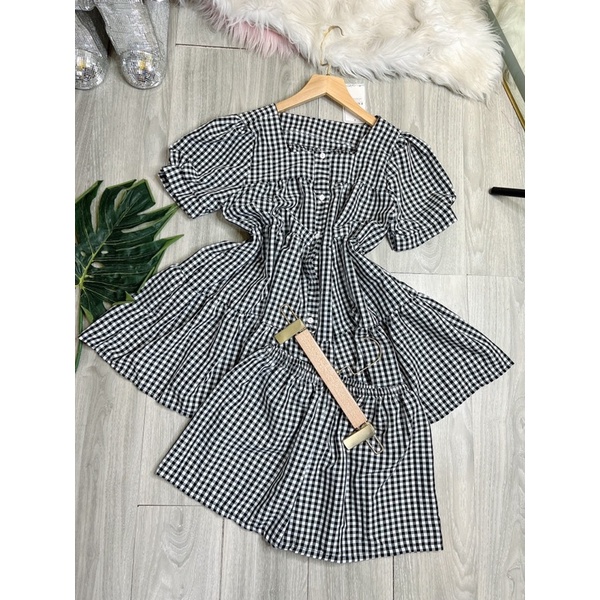 set babydoll kẻ caro