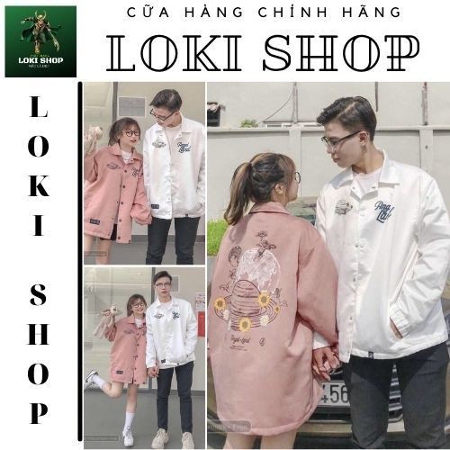 Áo Khoác Dù Chống Dành Cho Nam Nữ LOKI SHOP Có 2 Màu Jacket Form Rộng In Hình Angle Land Đôi Unisex