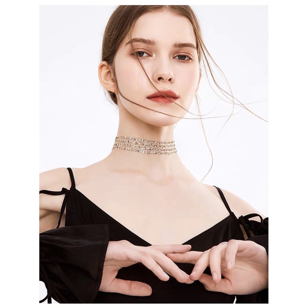 vòng cổ choker kim tuyến lấp lánh