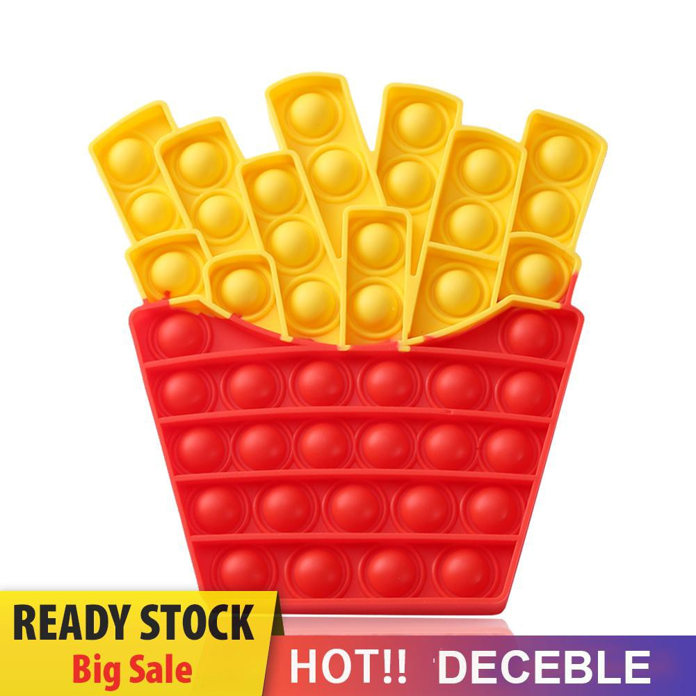 Pop It Fidget Đồ chơi Cartoon French Fries Push Bubble Sensory Đồ chơi Fidget Anti Stress Puzzle Đồ chơis