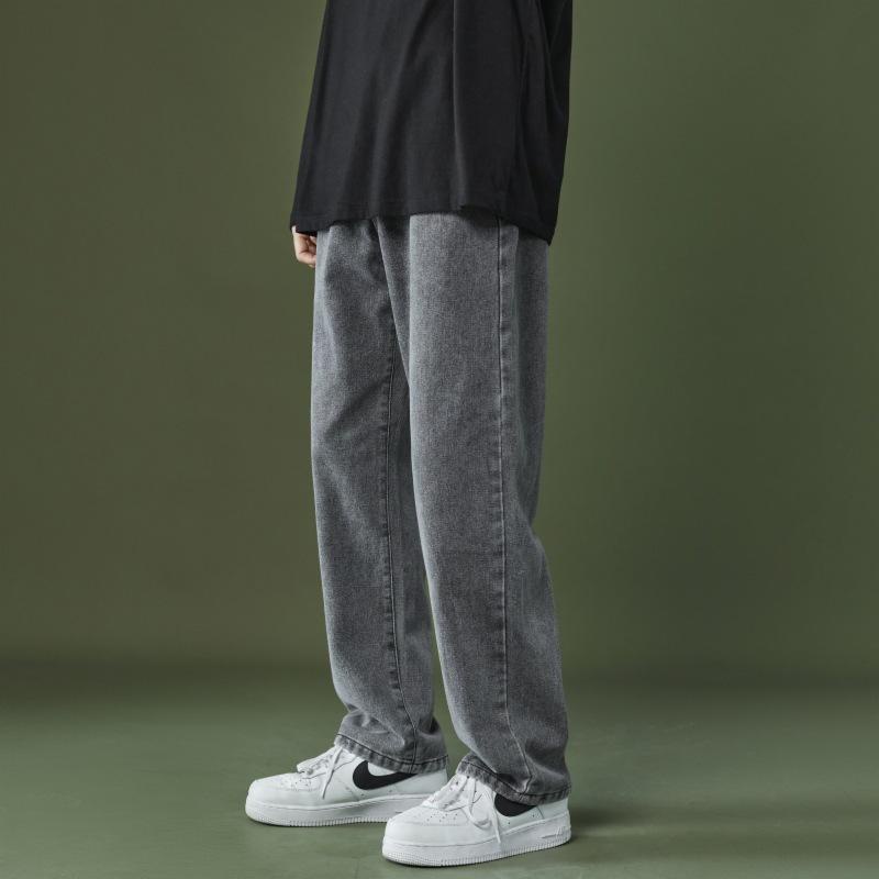 Quần jeans baggy nam dáng dài ống suông rộng màu lông chuột vải bò dày dặn - GenZ Store HN