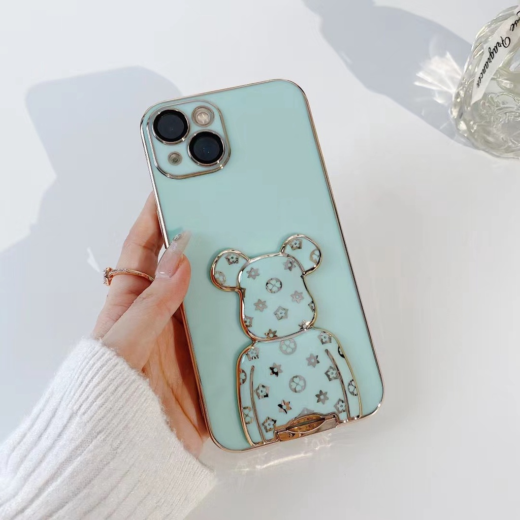 Ốp Điện Thoại Kèm Giá Đỡ Hình Gấu Sang Trọng Cho iphone 13 Pro Max i13 13pro 11 Pro Max i11 X Xs Max 7plus 8plus 12Pro 12 Pro Max
