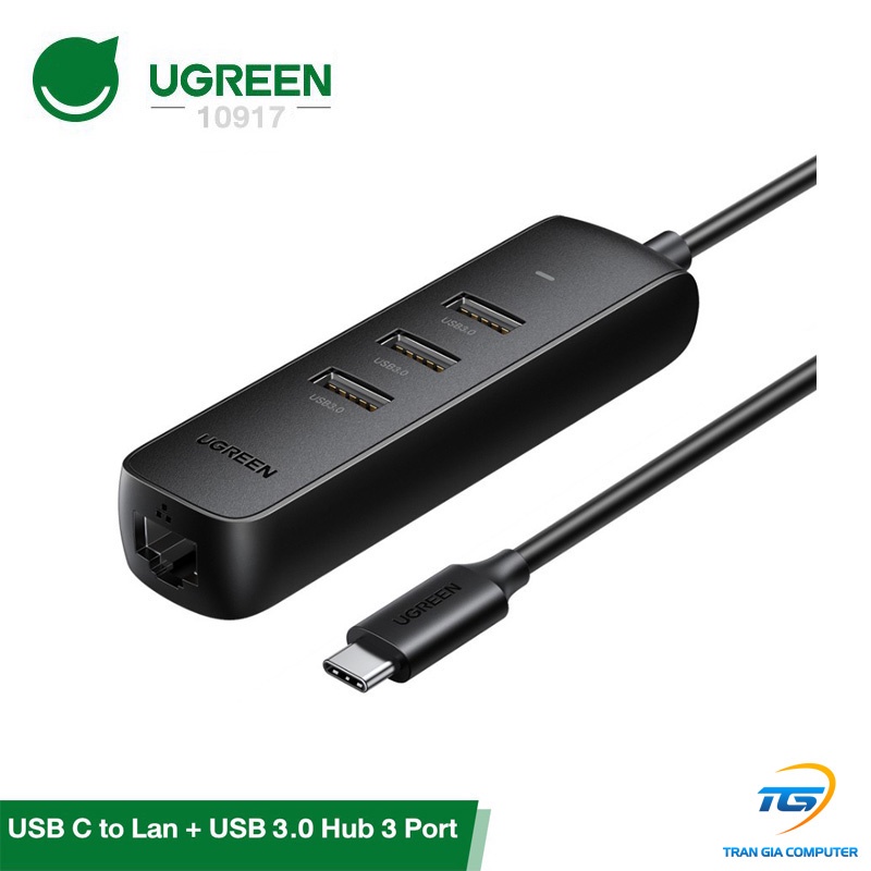 Cáp chuyển USB Type C to Lan + USB HUB Ugreen 10917