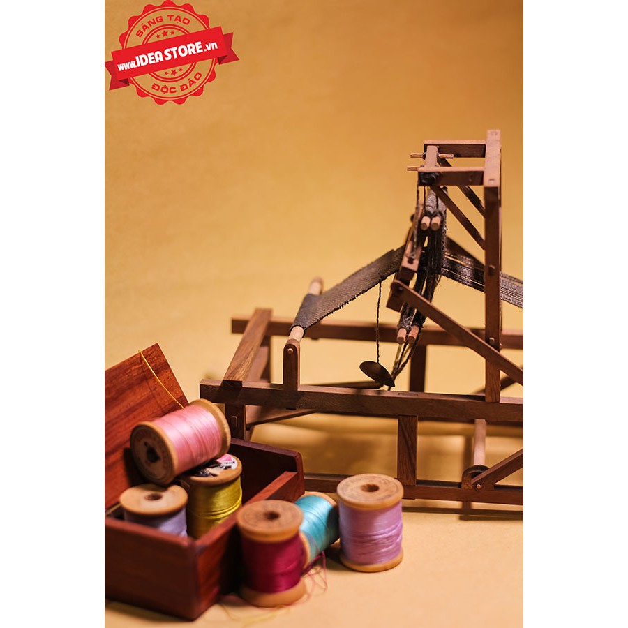 Khung Cửi Gỗ Vintage Đồ chơi mini trang trí quà tặng trang trí bàn làm việc trang trí nhà phong cách cổ điển thổ dân
