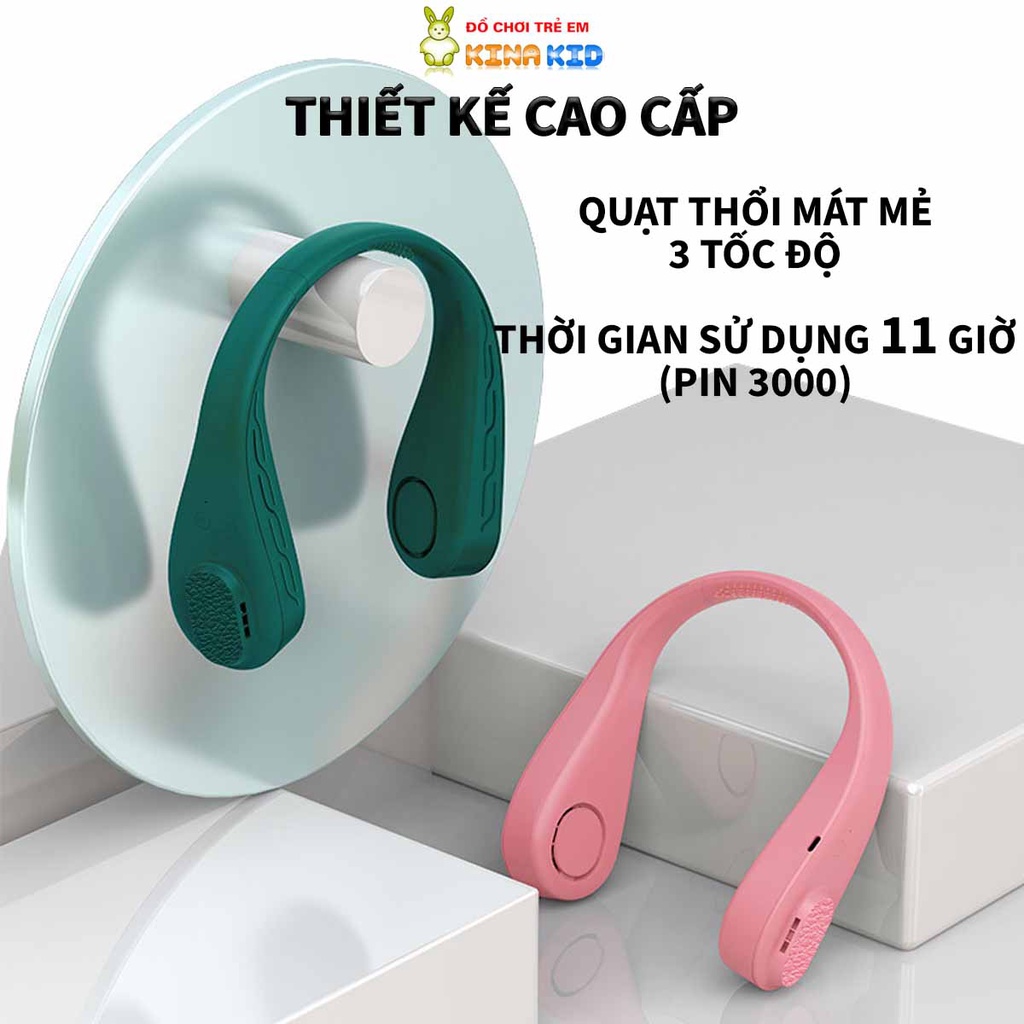 Quạt Đeo Cổ Không Cánh Cao Cấp L18, Điều Chỉnh 3 Tốc Độ, Mát Mẻ, Vui Vẻ, Sảng Khoái