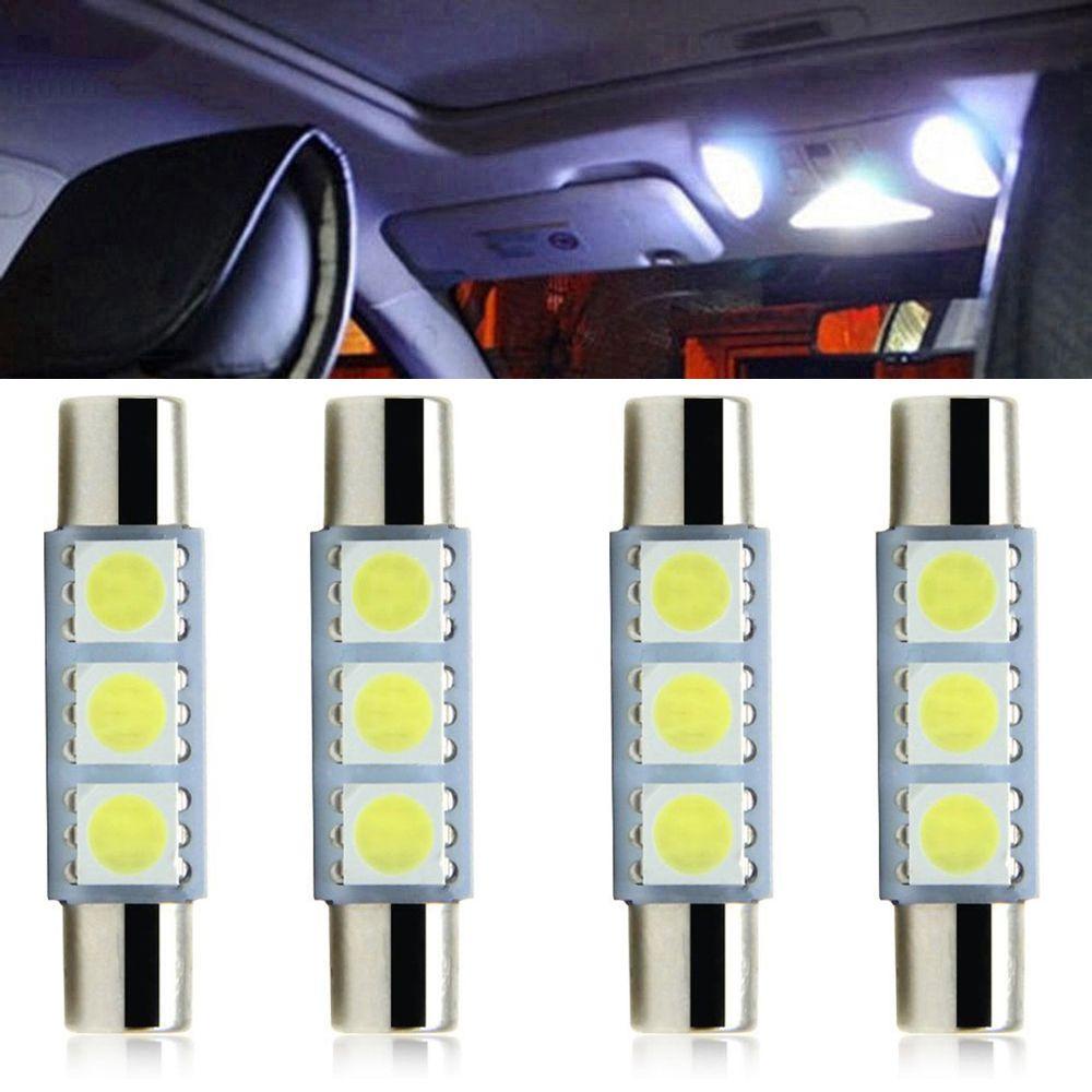 Set 4 Đèn LED Đọc Sách Ánh Sáng Trắng 5050 3SMD COB 31MM Dành Cho Ô Tô