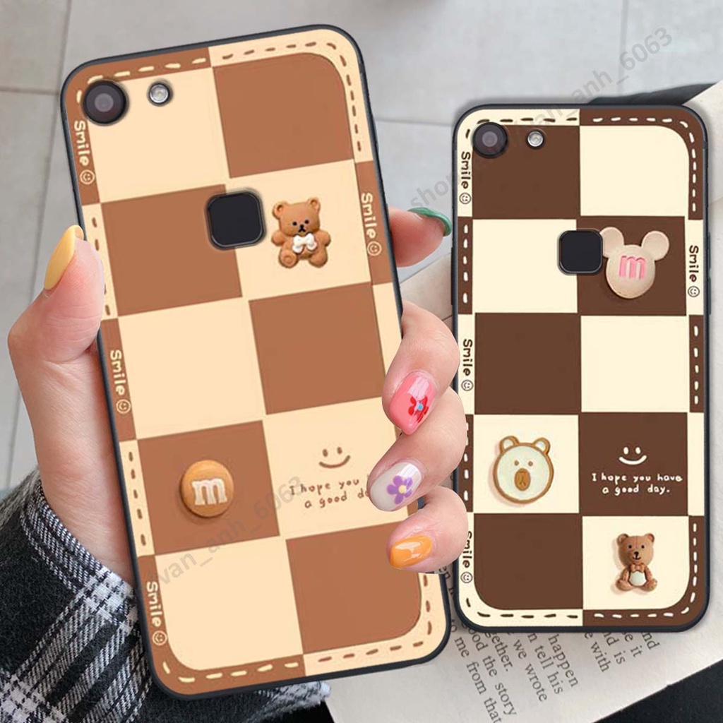 Ốp lưng Vivo V7 / V7 Plus / V7+ hình gấu, kẹo dễ thương cute