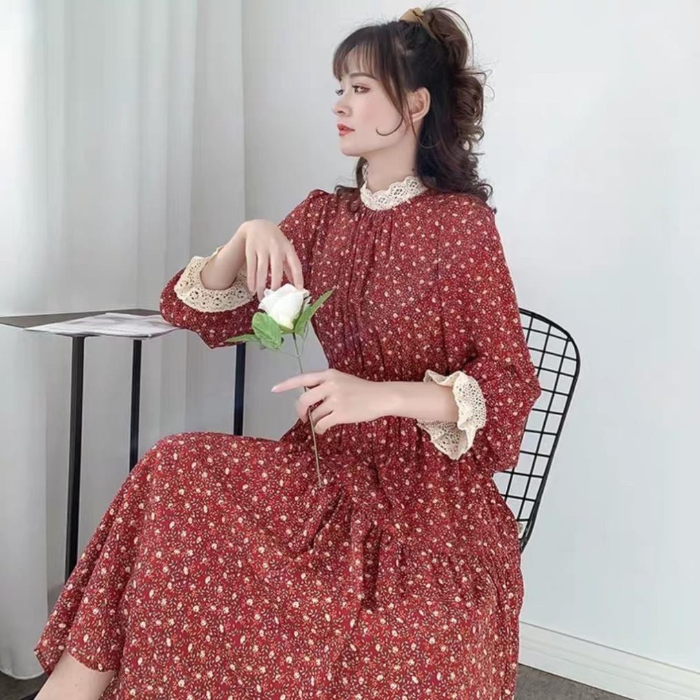 [RẺ VÔ ĐỊCH] Váy bầu thu đông HOA NHÍ VINTAGE V259 mẫu mới nhất 👗 ༷