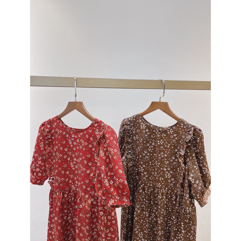 [Mã FATHANG5 giảm 10K đơn 50K] Đầm hoa nhí babydoll viền bèo | BigBuy360 - bigbuy360.vn