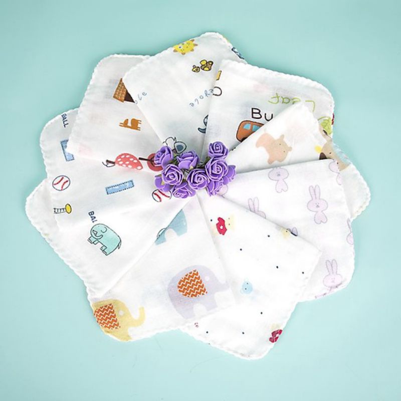 Set 10 Khăn xô sữa Nhật Chu Chu in hình đáng yêu cho bé