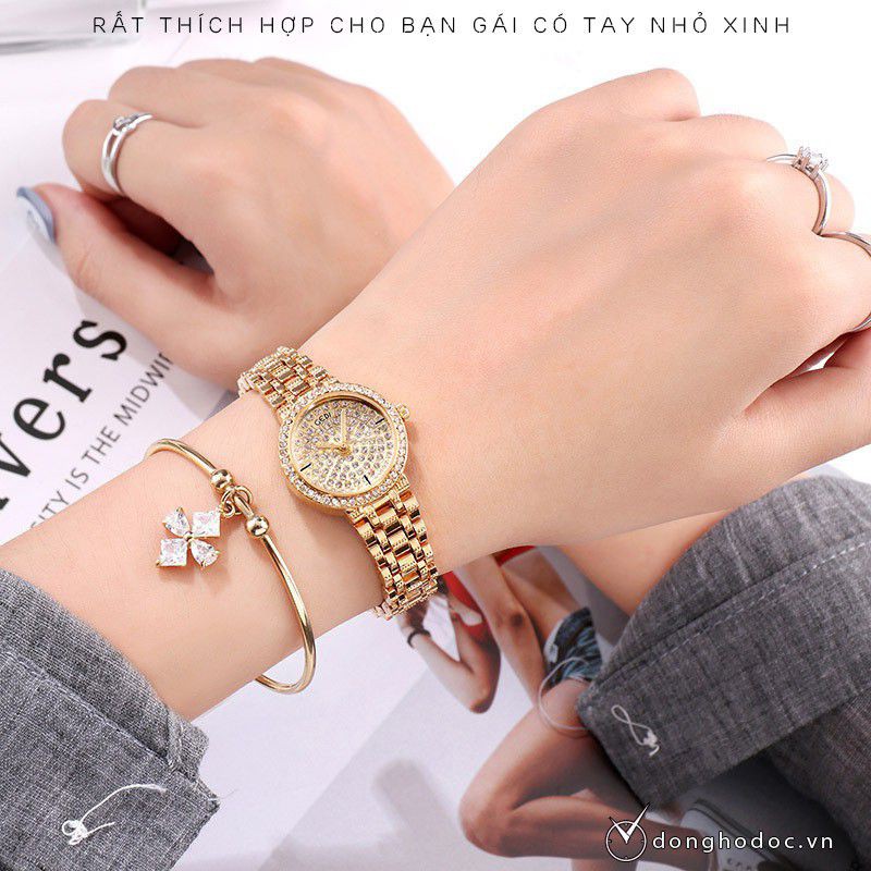 Đồng Hồ Nữ GEDI Cao Cấp Mặt Đính Đá Thời Trang