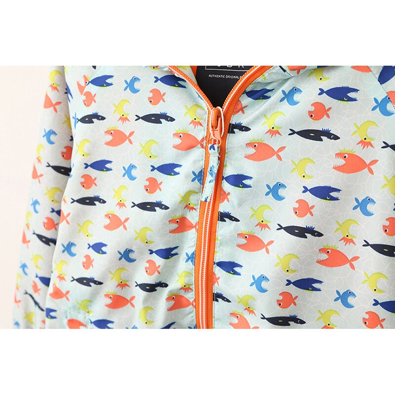 BEAR LEADER Áo Khoác Có Nón In Hình Cá Dễ Thương Thời Trang Mùa Thu 2017 Cho Bé Gái 3-7 Tuổi