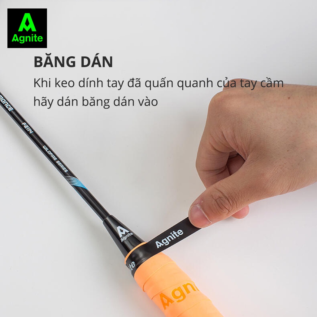 Quấn vợt cầu lông, tennis chính hãng Agnite, chống trơn trượt, thoáng khí chống mồ hôi, ma sát tốt
