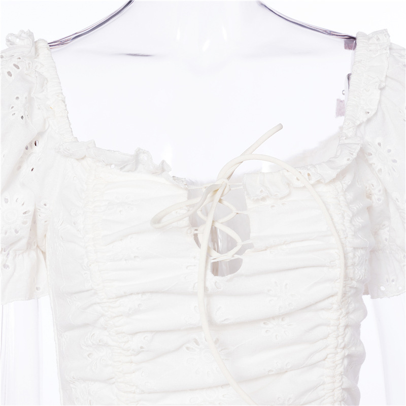 DUNEA Đầm Nữ Tay Ngắn Cổ Vuông Thời Trang Quyến Rũ