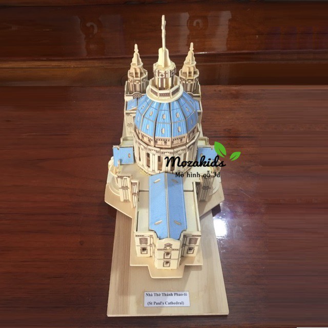 Đồ chơi lắp ráp gỗ 3D Mô hình Nhà thờ St Paul's - Tặng kèm đèn LED USB trang trí