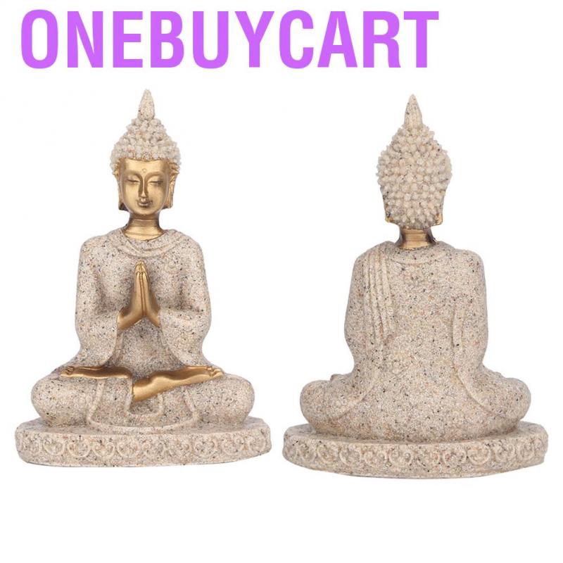 Onebuycart Buddha Statue Small Gold Meditate Sitting Carving Figurine Craft Sculpture for Home Office Decoration Table O