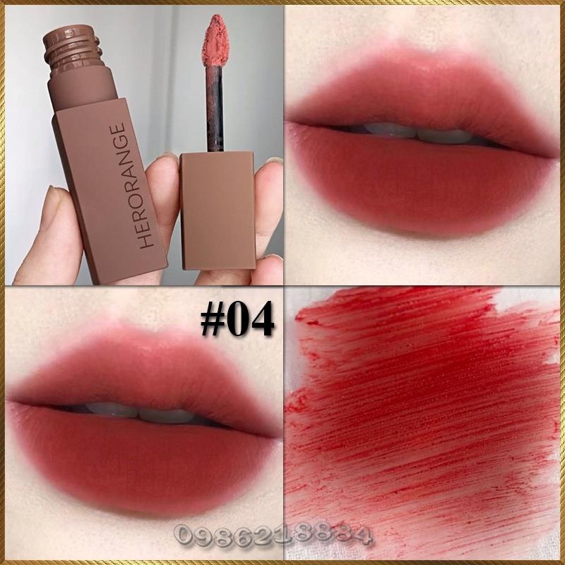 Son môi Herorange dạng kem lì chất nhung mờ kháng nước lâu trôi HR225