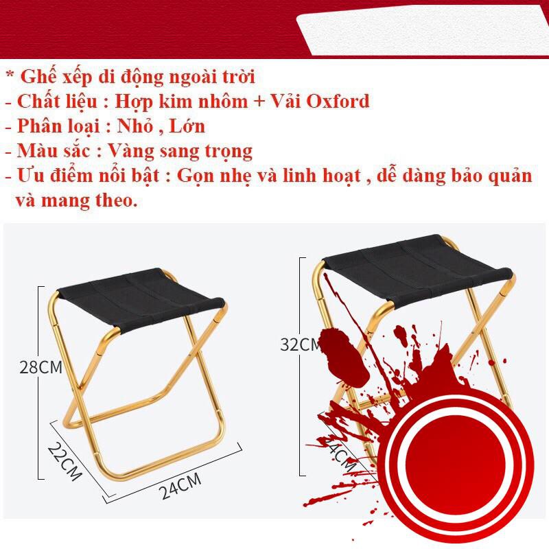 ❤️❤️Ghế Xếp Inox Gấp Gọn Mini Bỏ Túi Dễ Dàng Mang Khi Du Lịch , Dã Ngoại, Câu Cá