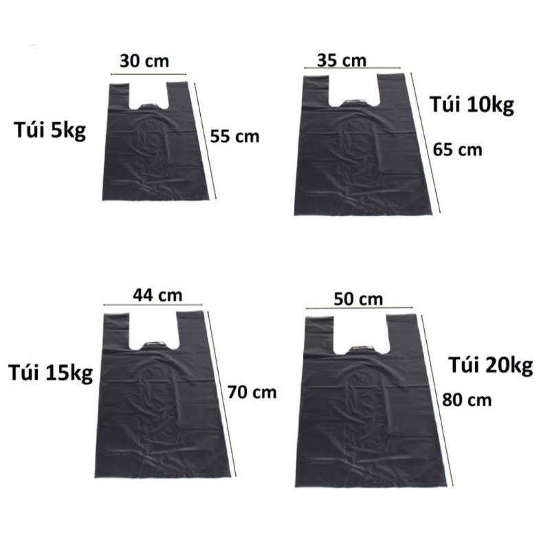 1kg túi bóng đen bọc hàng, đựng rác